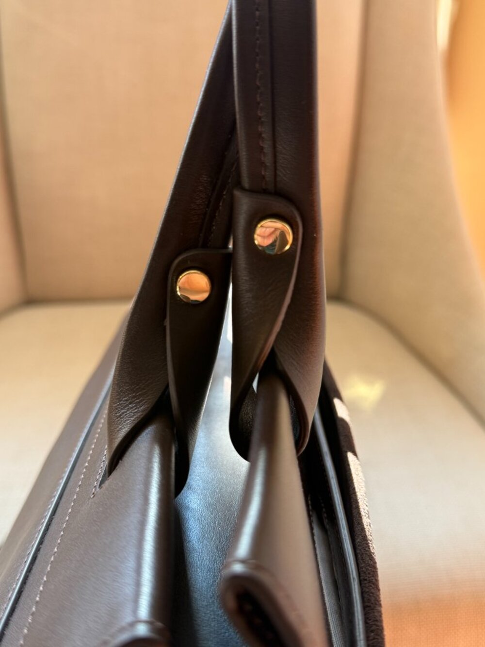 Brown Halston Heritage Satchel Purse - Picture 3 of 8